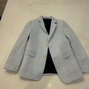 Vineyard Vines Blue and White Striped Kids Blazer seersucker LIKE NEW size 7